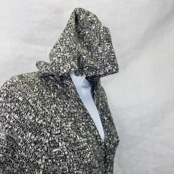 Life Is Good Hoodie Cardigan Women's S Sunset Heart Black White Knit Open Front - Picture 7 of 15